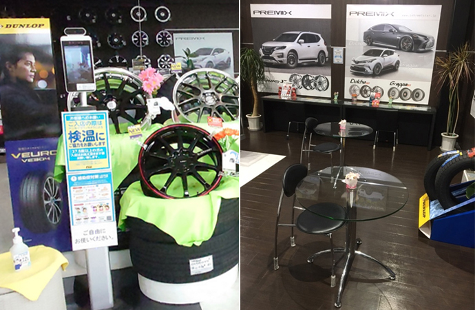 店内に検温機を設置した画像