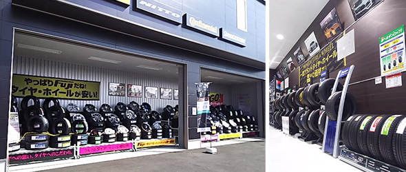 オープン展示場 タイヤ展示ラック