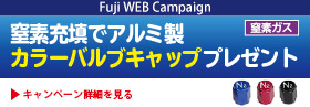 窒素ガス充填でカラーバルブキャッププレゼント！