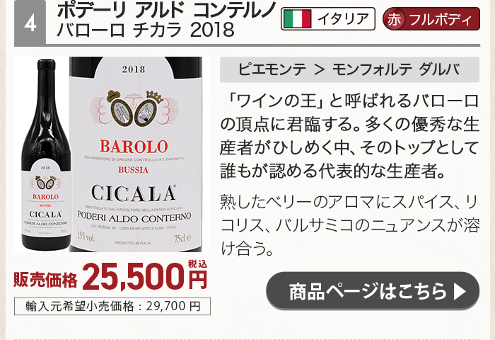 ポデーリ アルド コンテルノ バローロ チカラ 2018