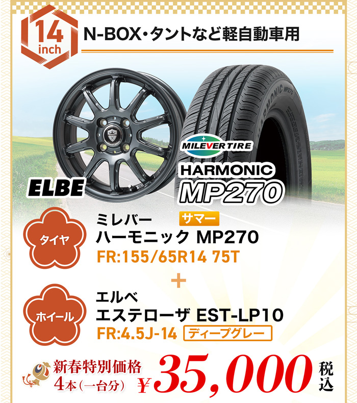 新春セール軽自動車用サマータイヤ＆ホイールセット