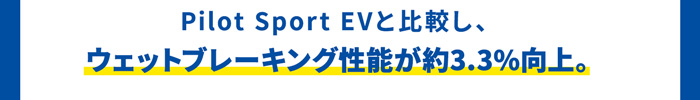 Pilot Sport EVと比較し、ウェットブレーキング性能が約3.3%向上
