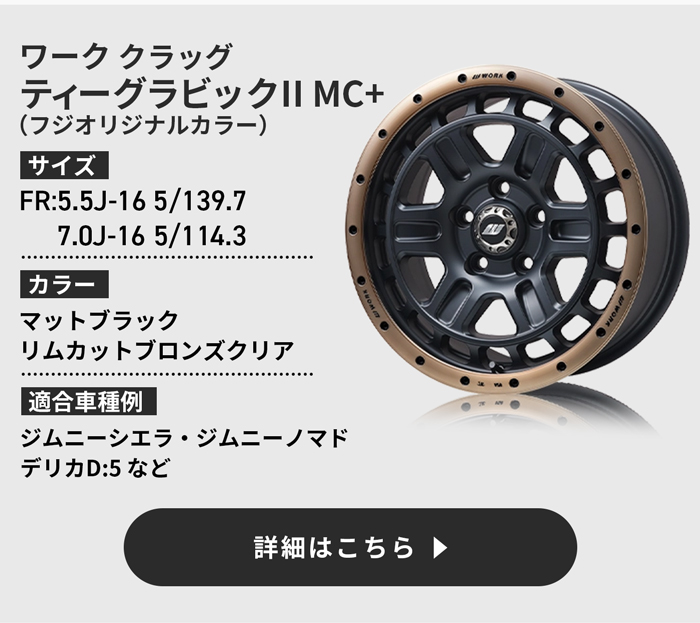 WORK クラッグ ティーグラビック2 MC+ フジオリジナルカラー詳細はこちら