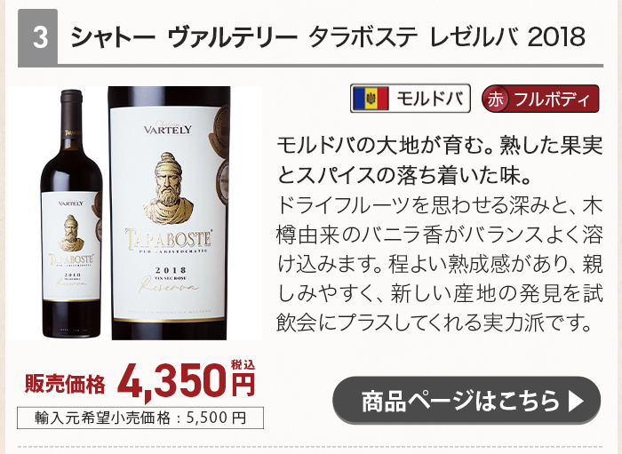 シャトー ヴァルテリー タラボステ レゼルバ 2018