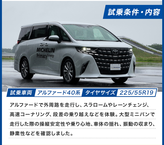 MICHELIN プライマシー5 エナジー 試乗内容