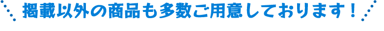 掲載以外の商品も多数ご用意しております！