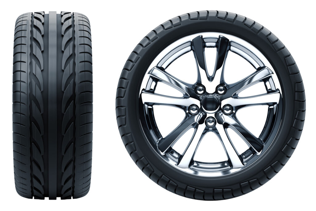 Car Wheel. Concept design. 3D render.