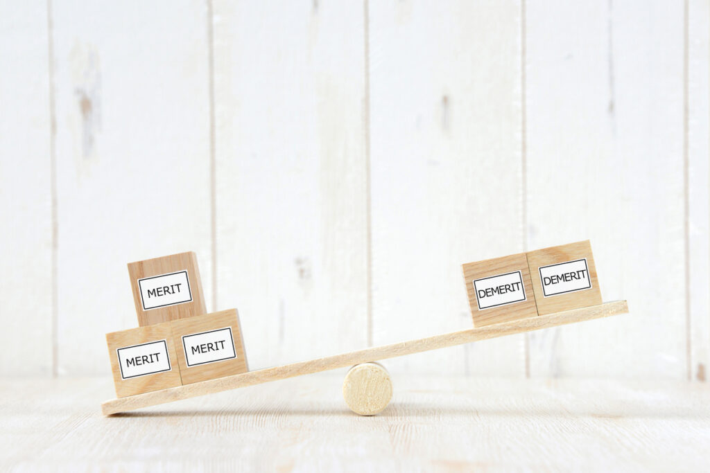 Balance between merit and demerit