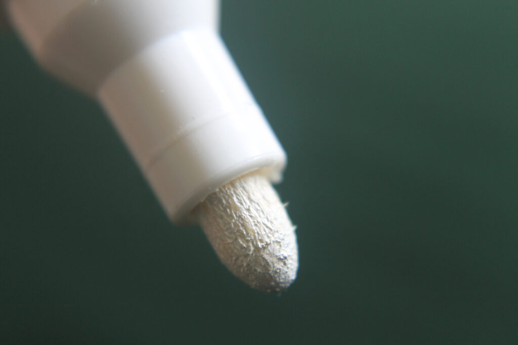 White marker tip details. macrophotography