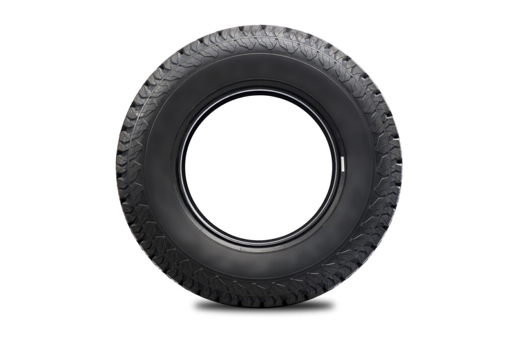 Car tire isolated on white background.