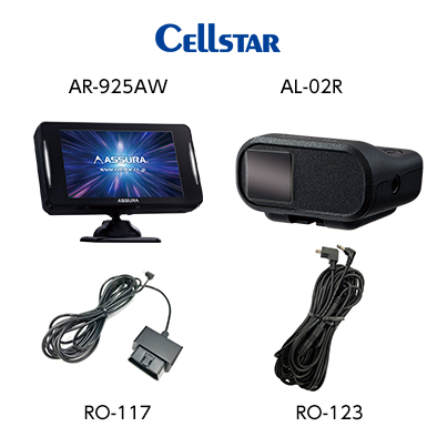 CELLSTAR AR-925AW + AL-02R + RO-123 + RO-117 レーダー +