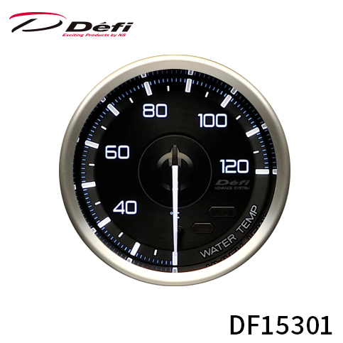 アドバンスA1 60φ 水温計 20°C～120°C 指針・目盛り・数字：白 DF15301 ネジピッチ 1/8PT ご使用の際は別売りのDefi-Link ADVANCEコントロールユニットSEまたはADVANCEコントロールユニットが必要です。 Defi