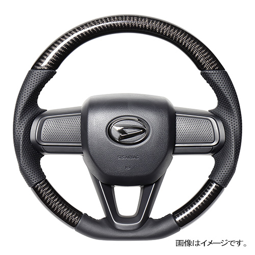 レアル ステアリング オリジナルシリーズ Dシェイプ 品番：DIB-BKC-BK 適合：DAIHATSU アトレー (S700V/S710V) R3(2021).12～、DAIHATSU タフト (LA900S/LA910S) R2(2020).6～、DAIHATSU タント (LA650S/LA660S) ※タントカスタム含む、DAIHATSU タント ファンクロス ( エアバッグやパドルシフト、スイッチ、カバー類は純正品を再使用してください。ステアリングヒーターには対応しておりません。 REAL