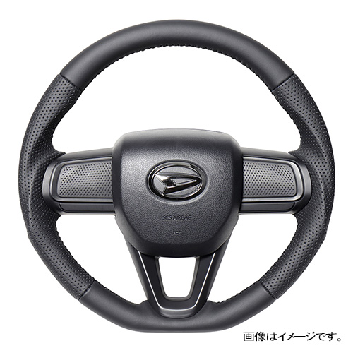 レアル ステアリング オリジナルシリーズ Dシェイプ 品番：DIB-LPB-BK 適合：DAIHATSU アトレー (S700V/S710V) R3(2021).12～、DAIHATSU タフト (LA900S/LA910S) R2(2020).6～、DAIHATSU タント (LA650S/LA660S) ※タントカスタム含む、DAIHATSU タント ファンクロス ( エアバッグやパドルシフト、スイッチ、カバー類は純正品を再使用してください。ステアリングヒーターには対応しておりません。 REAL