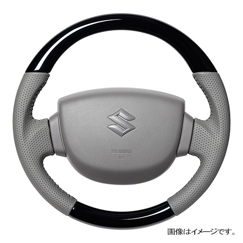 レアル ステアリング オリジナルシリーズ ラウンドシェイプ 品番：EV-PBW-GL 適合：SUZUKI エブリイバン (DA17V) H27(2015).2～、SUZUKI キャリイトラック (DA16T) H25(2013).9～、SUZUKI スーパーキャリイ (DA16T) H25(2013).9～ エアバッグやパドルシフト、スイッチ、カバー類は純正品を再使用してください。ステアリングヒーターには対応しておりません。 REAL
