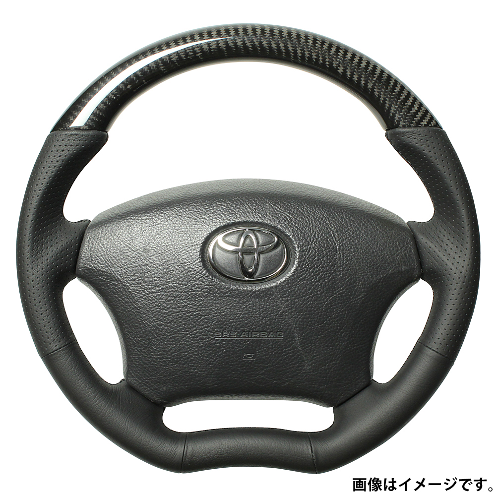 レアル ステアリング オリジナルシリーズ 品番：H200-BKC-BK 適合：ハイエース (200系：1～3型) H16.8～H25.12 / レジアスエース (200系：1～3型) H16.8～H25.12 / アルファード (10系) H14.5～H20.5 / エスティマ (30系：後期/40系：後期) H15.5～H18.1 イプサム (20系：後期) H15.10～H21.12 / ヴォクシー (60系：後期) H16.8～H19.6 / ノア (60系：後期) H16.8～H19.6 / カムリ (30系：後期) H16.7～H18.1 / ランドクルーザー (100系：後期) H14.8～H19.9 REAL