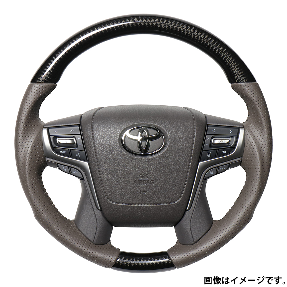 レアル ステアリング オリジナルシリーズ ラウンドシェイプ 品番：H30G-BKC-GL 適合：ランドクルーザー プラド (150系：後期) H29.9～  REAL