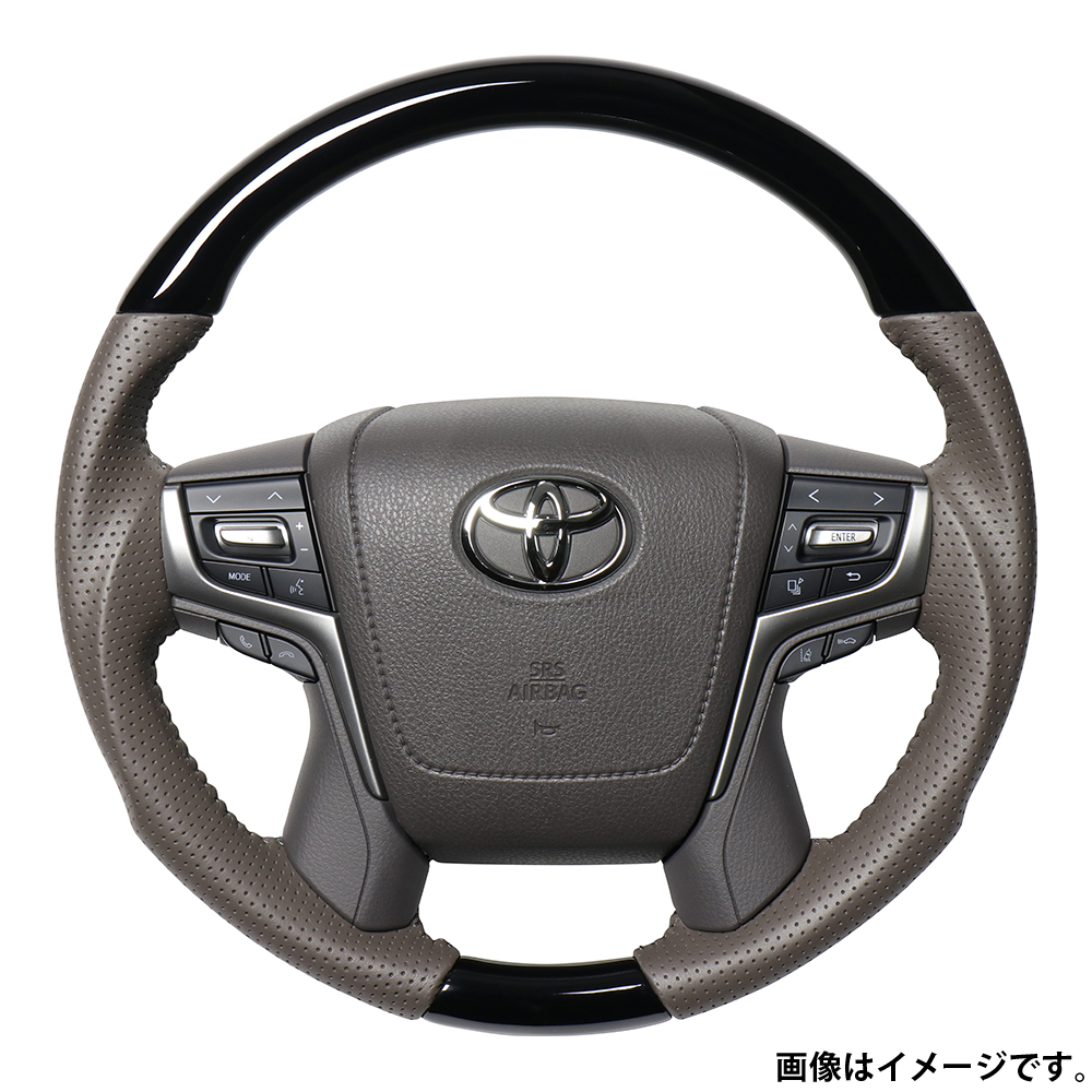 レアル ステアリング オリジナルシリーズ ラウンドシェイプ 品番：H30G-PBW-GL 適合：ランドクルーザー プラド (150系：後期) H29.9～  REAL