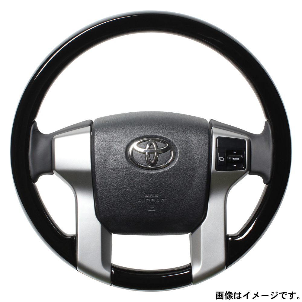 レアル ステアリング オリジナルシリーズ オールウッド 品番：J150W-PBW 適合：ランドクルーザー プラド (150系：前・中期) H21.9～H29.9  REAL