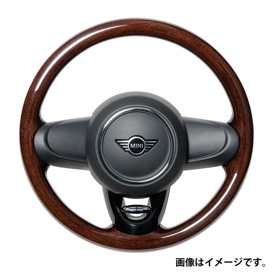 レアル ステアリング オリジナルシリーズ ラウンドシェイプ 品番：MNAW-BRW 適合：BMW MINI (F56/F56LCI/F54/F54LCI/F60/F55/F55LCI/F57/F57LCI) パドルシフト取付穴があいております。 REAL