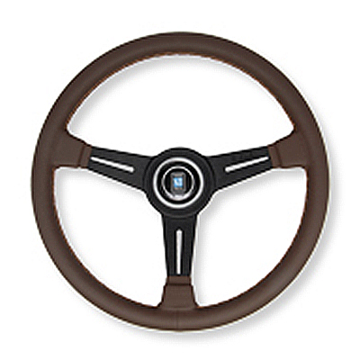 ナルディ ステアリング CLASSIC ブラウンスムースレザー ブラウンステッチ＆ブラックスポーク（38φ）   NARDI