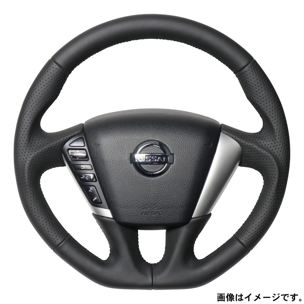 レアル ステアリング オリジナルシリーズ 品番：NSC-LPB-BK 適合：エルグランド (E52) H22.8～ / ムラーノ (Z51) H20.9～H27.4 / ティアナ (J32) H20.6～H26.2  REAL