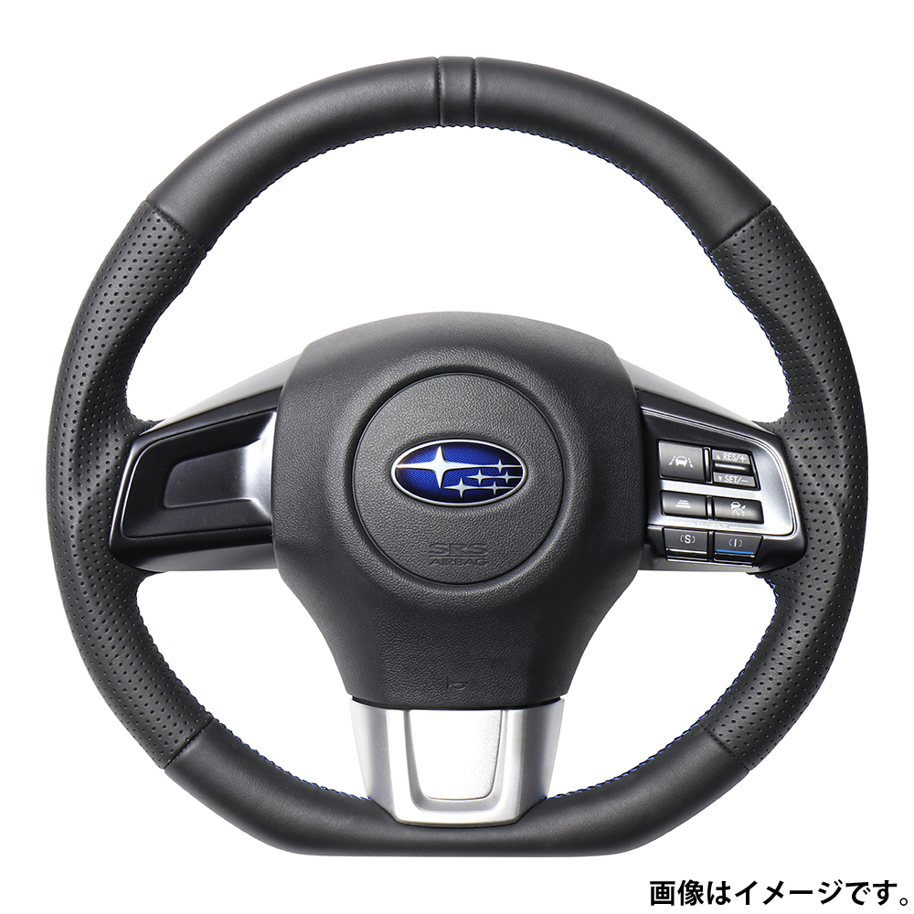 レアル ステアリング オリジナルシリーズ Dシェイプ 品番：SBA-LPB-BL 適合：レヴォーグ (VM4/VMG) H26.6～R2.10 / WRX STI (VAB) H26.8～ / WRX S4 (VAG) H26.8～  REAL
