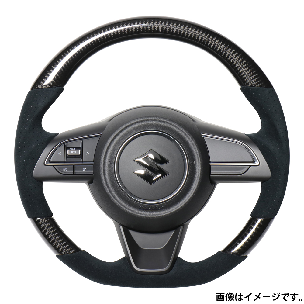 レアル ステアリング オリジナルシリーズ 品番：SZA-BKC-ALC 適合：スイフト スポーツ (ZC33S) H29.9～ / スイフト (ZC13S/ZC43S/ZC53S/ZD53S/ZC83S/ZD83S) H29.1～  REAL
