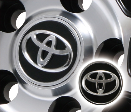 PCD 5穴/112用 トヨタ純正センターキャップ トヨタマーク 4個セット ブラック/クロームロゴ(トヨタマーク) 装着車種:90スープラ TOYOTA純正