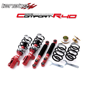 タナベ SUSTEC PRO CR40 車種：フィット 型式：GK3 駆動：FF 年式：2013/9-2020/2 車高調整幅F/R：-1～-50/-31～-55 バネレートF/R：4K/2K データはG(MC前)  TANABE