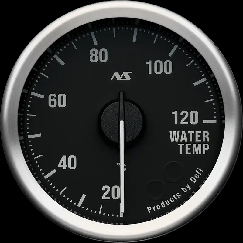 アドバンス RSII 52φ 水温計 20℃～120℃ 文字板色/黒・80sグリーン DF21001 ネジピッチ 1/8PT ご使用の際は別売りのDefi-Link ADVANCEコントロールユニットSEまたはADVANCEコントロールユニットが必要です。 Defi