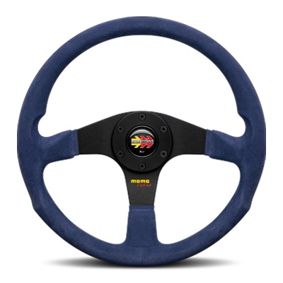 【正規品輸入品】 MOMO CORSE 2.0 SUEDE BLUE 350mm M-10 専用デザインのホーンボタン・取付ビス6本付属。ボス（ハブ）・アースリング・配線・取付ビス・レンチは付属しませんので、ボス（ハブ）側の付属品をご利用下さい。 MOMO