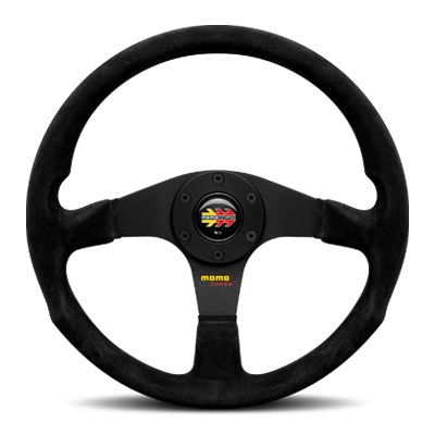 【正規品輸入品】 MOMO CORSE 2.0 SUEDE BLACK 350mm M-8 専用デザインのホーンボタン・取付ビス6本付属。ボス（ハブ）・アースリング・配線・取付ビス・レンチは付属しませんので、ボス（ハブ）側の付属品をご利用下さい。 MOMO