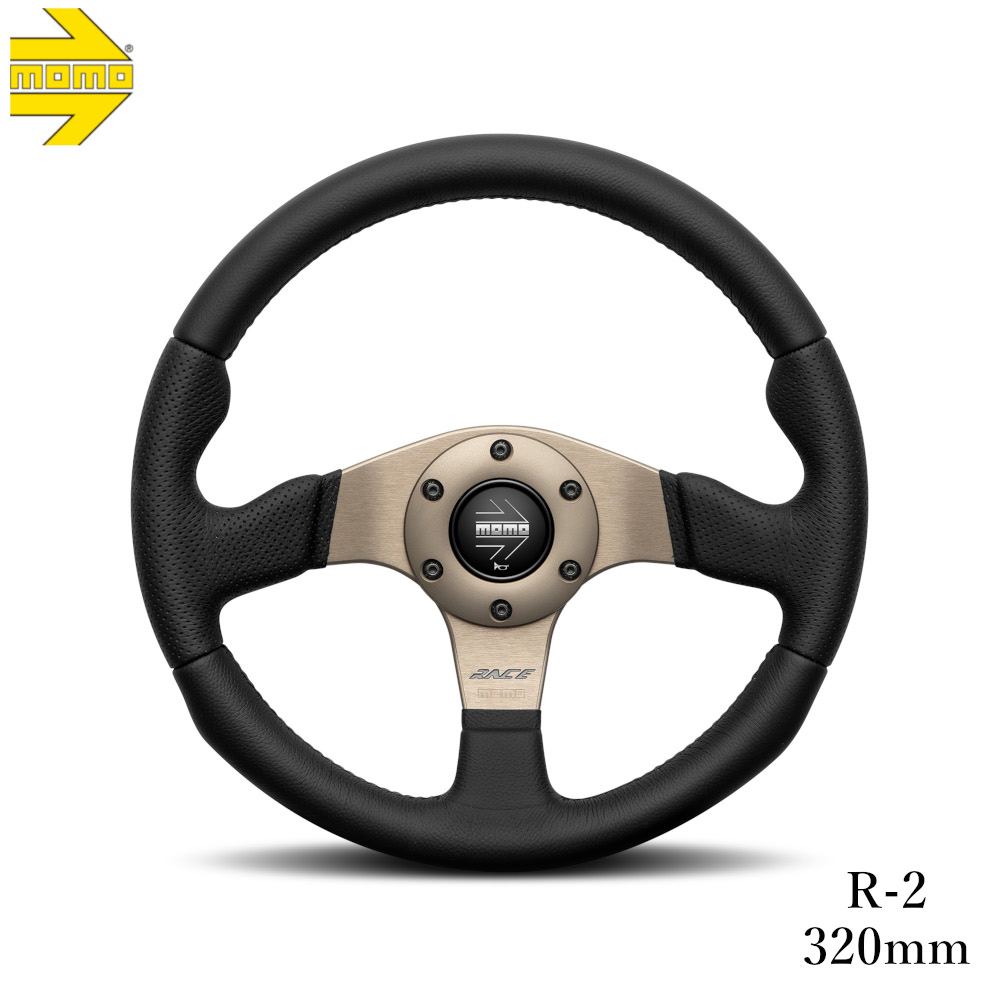 【正規品輸入品】 RACE 2.0 レース R-2 32Φ 型番：R-2 ホーンボタンHBR-02が付属します。ボス（ハブ）・アースリング・配線・取付ビス・レンチは付属しません。ボス（ハブ）側の付属品をご利用下さい。 MOMO