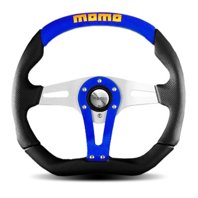 【正規品輸入品】 TREK BLUE トレック ブルー 35Φ T-3 ホーンボタンが付属します。アースリングS型・取付ビス6本付属。ボス（ハブ）・配線・レンチは付属しませんのでボス（ハブ）側の付属品をご利用下さい。 MOMO