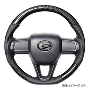 レアル ステアリング オリジナルシリーズ Dシェイプ 品番：DIB-BKC-BK 適合：DAIHATSU アトレー (S700V/S710V) R3(2021).12～、DAIHATSU タフト (LA900S/LA910S) R2(2020).6～、DAIHATSU タント (LA650S/LA660S) ※タントカスタム含む、DAIHATSU タント ファンクロス ( エアバッグやパドルシフト、スイッチ、カバー類は純正品を再使用してください。ステアリングヒーターには対応しておりません。 REAL 