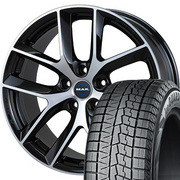 ボルテージFF ブラックミラー 9.5J 19インチ ヨコハマIG70 255/45R19 窒素ガス　青キャップ 工賃11000円はお受取り店舗にてお支払いください。  YOKOHAMA 
