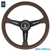 ナルディ ステアリング CLASSIC ブラウンスムースレザー ブラウンステッチ＆ブラックスポーク（36φ）   NARDI 