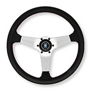 ナルディ ステアリング SPORTS タイプラリー BLK パンチングレザー＆シルバースポーク（33φ）   NARDI 