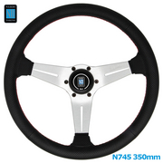 ナルディ ステアリング SPORTS タイプラリー BLK パンチングレザー＆シルバースポーク（35φ）   NARDI 