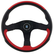 ナルディ ステアリング LEADER ブラックレザー×レッドレザー/ブラックスポーク（35φ）   NARDI 