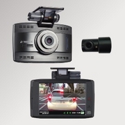 WATEX　DVR-C02 前後2カメラドライブレコーダー 量販店向けモデル ◆2カメラで後方車両の録画可能◆あおり運転や追突も逃がさない ◆3種類の録画方式【常時録画、衝撃(手動)録画、駐車録画】※車載バッテリーの状態により録画可能時間が異なります。 WATEX