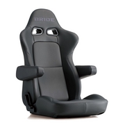 EUROSTERII CRUZ タフレザーブラック シートヒーター搭載モデル リクライニングシート バックレストに便利なポケットを装備し、ヘッドレスト後面には存在感を示す「BRIDE」の刺繍が入り アームレストは別売になります。シートヒーター搭載モデル（12V専用） BRIDE 