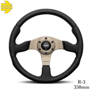 【正規品輸入品】 RACE 2.0 レース R-3 35Φ 型番：R-3 ホーンボタンHBR-02が付属します。ボス（ハブ）・アースリング・配線・取付ビス・レンチは付属しません。ボス（ハブ）側の付属品をご利用下さい。 MOMO 