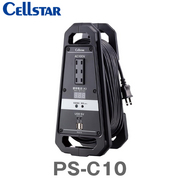 PS-C10 電流監視コードリール AC100Vコンセントが搭載されている車両から電気を安全に引き出せる。 コード有効長9.5m、制限電流15A、警告アラームで電気の使いすぎを防ぐ。 CELLSTAR 