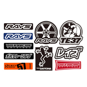 RAYS ミックスステッカー10種類 オリジナルステッカセット 10種類、各30mm幅 Made in Japan  RAYS 