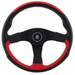 ナルディ ステアリング LEADER ブラックレザー×レッドレザー/ブラックスポーク（35φ）   NARDI