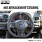 HKS REPLACEMENT STEERING  品番：51999-AF002　適合：スバル　WRX S4　VAG  2014/8-2021/3 グリップ：Dシェイプ スムースレザー、パンチングレザー(ガングリップ部) ブラック フィンガーグリップ：〇 HKS