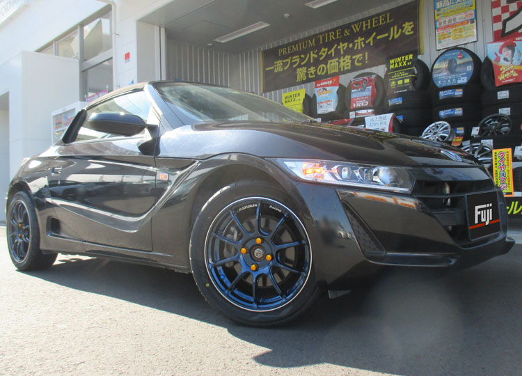 引き取り限定。S660に使用。前後異径サイズ。ADAVAN RZⅡ ブルー