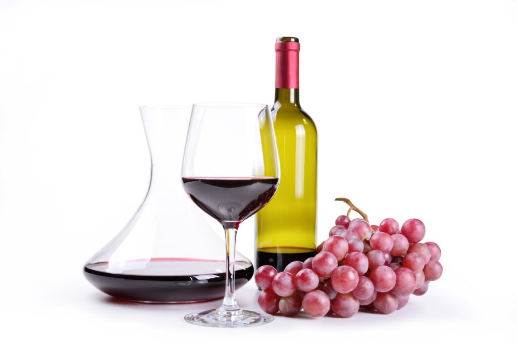 Tasting of a good red wine.
